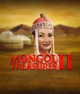 Step into the vibrant heritage of Mongolia with Mongol Treasures 2 slot by Endorphina, showcasing a graceful Mongolian woman adorned in traditional attire against a sunset-lit Mongolian steppe backdrop. This image captures the essence of Mongolian history, providing a distinctive visual adventure. 